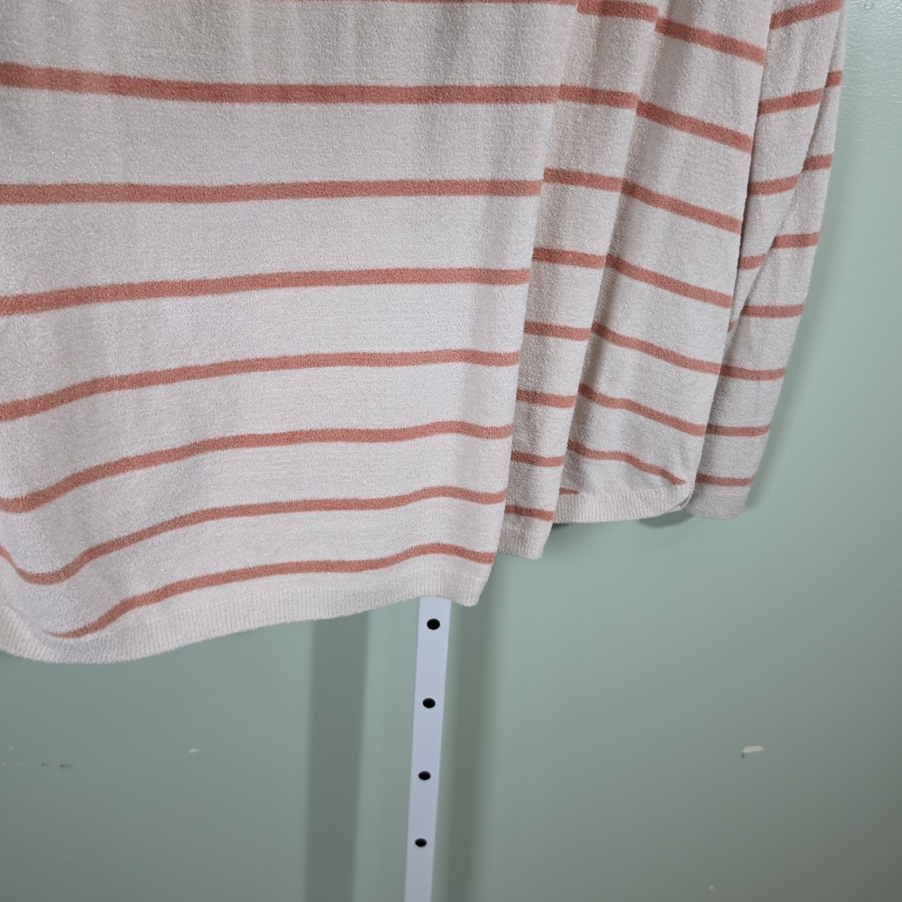 Barefoot Dreams CozyChic Ultra Lite Women's Knit Pullover Size 2X Pink Striped - Picture 7 of 7